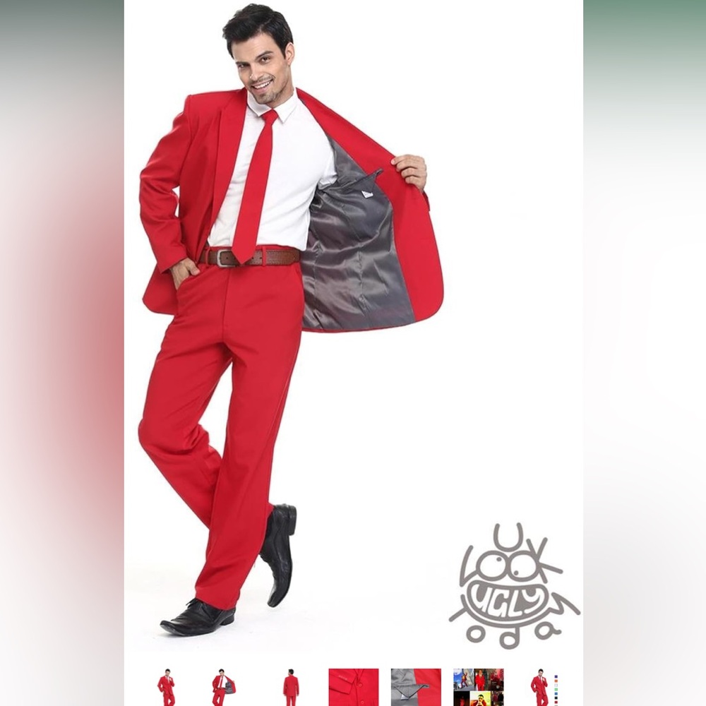 NWT You Look Ugly Today red suit XXL